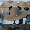 Serratelli Hat Pure Wool 2X Star Band Open Crown Flat Brim - Olive - Broken horn