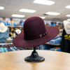 Serratelli Hat Pure Wool 2X Star Band Open Crown Flat Brim - Raisin - Broken horn