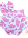 3pc Cow Girl Fringed Bummie and One Shoulder Leo - Broken horn