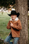 Brown Two Toned Jacket Youth - Broken horn