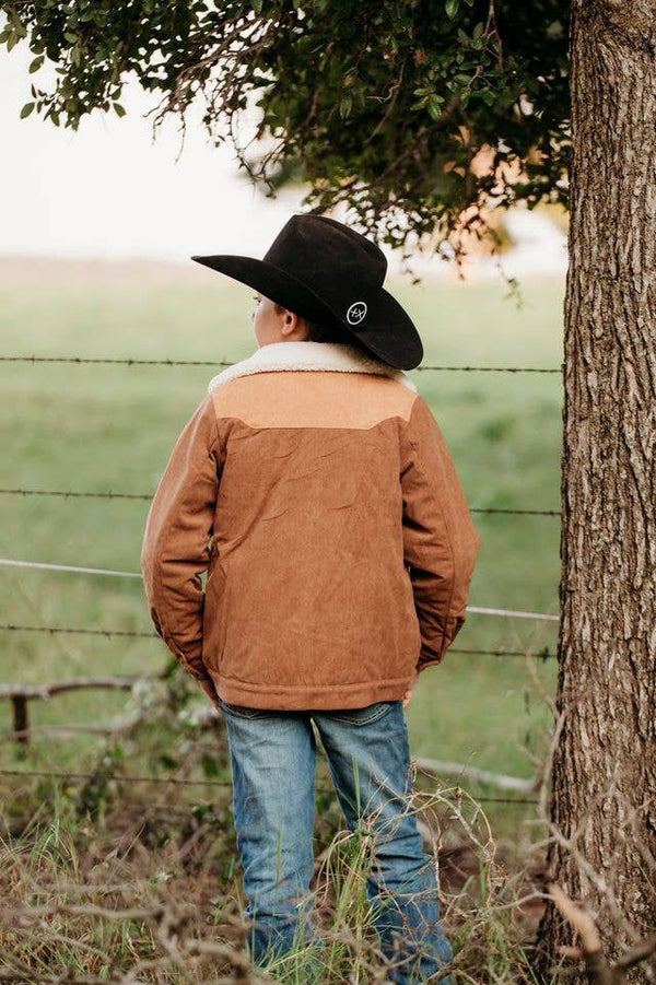 Brown Two Toned Jacket Youth - Broken horn