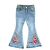 Floral Boot Flare Denim Jeans - Broken horn