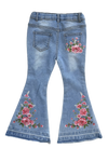 Floral Boot Flare Denim Jeans - Broken horn