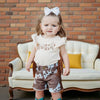 Brown Cowprint Denim Shorts - Broken horn