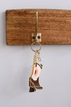 Pink Sunburst Cowgirl Boots Enamel Keychain Bag Charm - Broken horn