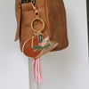 Rodeo Sparkle Cowgirl Hat Enamel Keychain Bag Charm - Broken horn