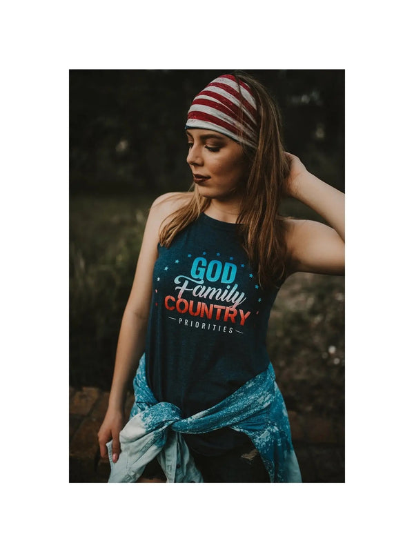 God , Family, Country Tank - Broken horn