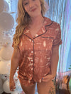 Western Willow Silky Pajama Set - Broken horn
