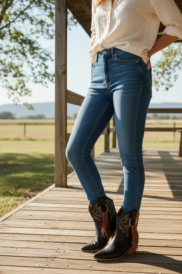 Brown Fringe Boot Accessories - Broken horn