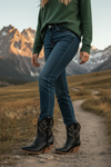 Black Fringe Boot Accessory - Broken horn