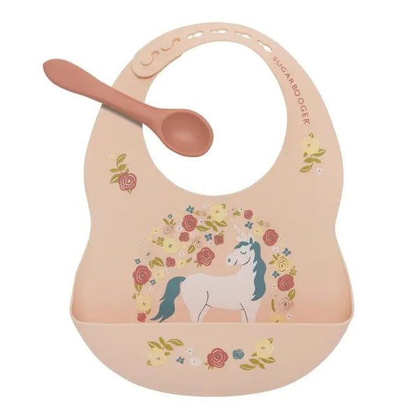 Fresh & Messy Silicon Bib & Spoon Set - Broken horn