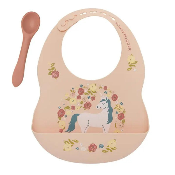Fresh & Messy Silicon Bib & Spoon Set - Broken horn