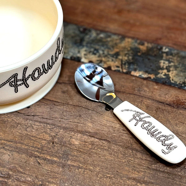 Fresh & Messy Silicone Suction Bowl & Spoon Set Howdy - Broken horn