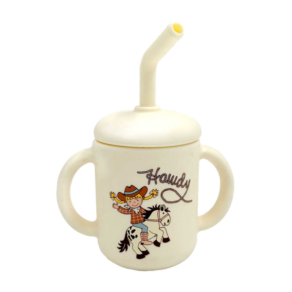 Fresh & Messy Sippy Cup  Howdy Cowgirl - Broken horn