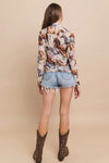 Western Horses Print Button Down Shirt