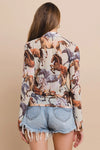 Western Horses Print Button Down Shirt