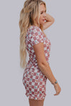 Western Checkers Modal Pajamas Shorts Set - Broken horn