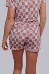 Western Checkers Modal Pajamas Shorts Set - Broken horn