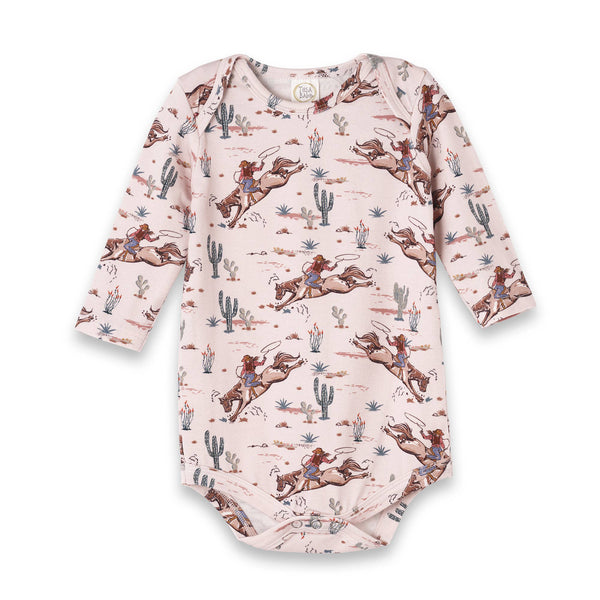 Prairie Princess Baby Girl Western Bamboo Bodysuit - Broken horn