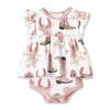 Baby Girl Cowgirl Boots Cotton Skirted Bodysuit - Broken horn