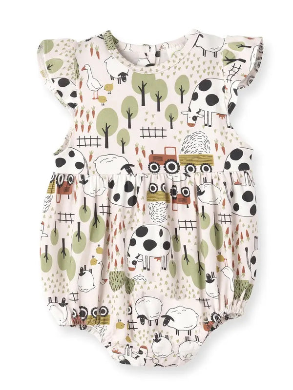 Baby Girl's Farmyard Bamboo Bodysuit - Broken horn