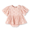 Eleanor Pink Eyelet Skirted Puff Sleeve Bodysuit - Broken horn