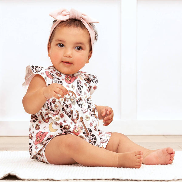 Cowgirl Cutie Bamboo Skirted Bodysuit - Broken horn