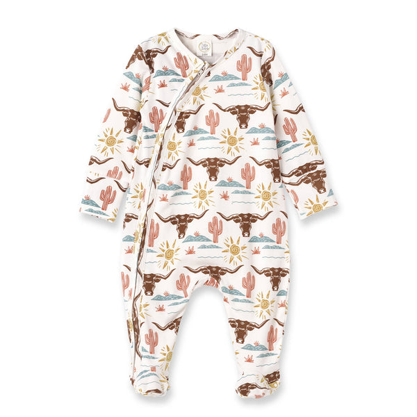 Happy Trails Bamboo Zipper Romper - Broken horn