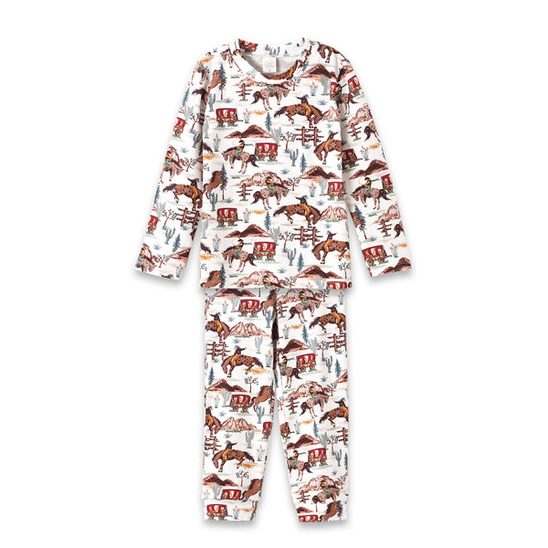 Western Spirit Kids Bamboo Pajama Set - Broken horn