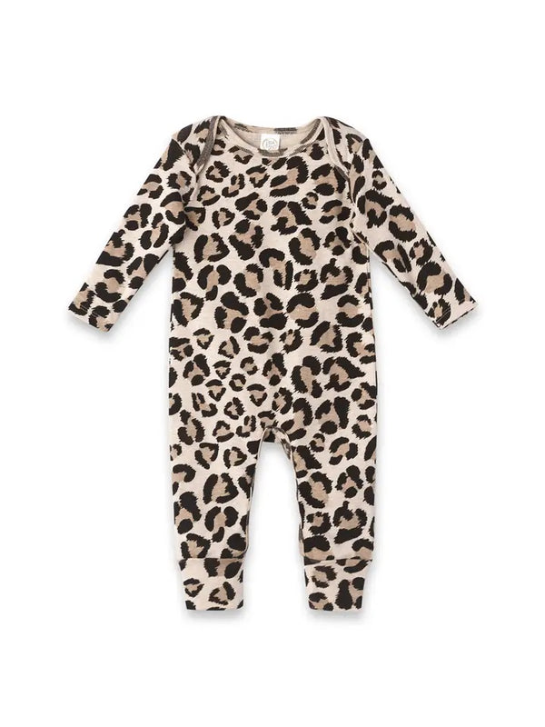 Baby Girl's Leopard Cotton Romper - Broken horn