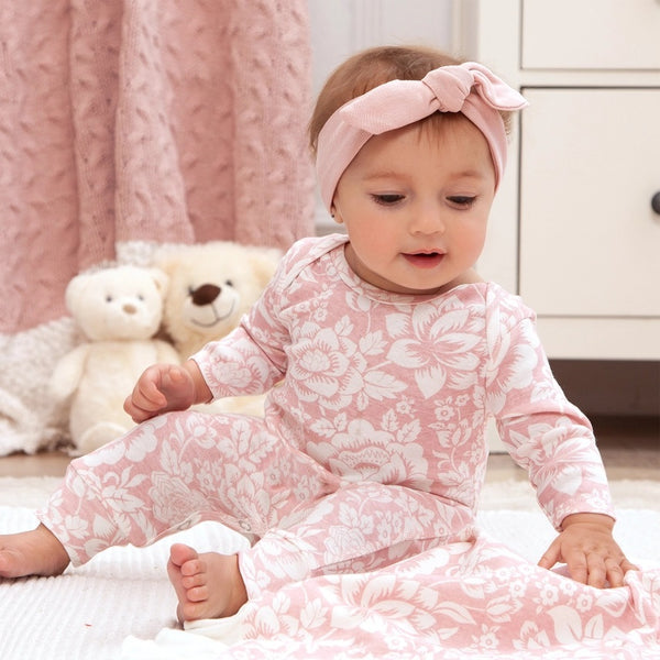 Baby Girl's Vintage Rose Bamboo Romper - Broken horn