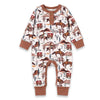 Western Spirit Baby Boy's Bamboo Henley Romper - Broken horn