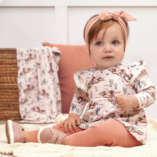 Prairie Princess Baby Girl's Western Bamboo Top & Legging - Broken horn