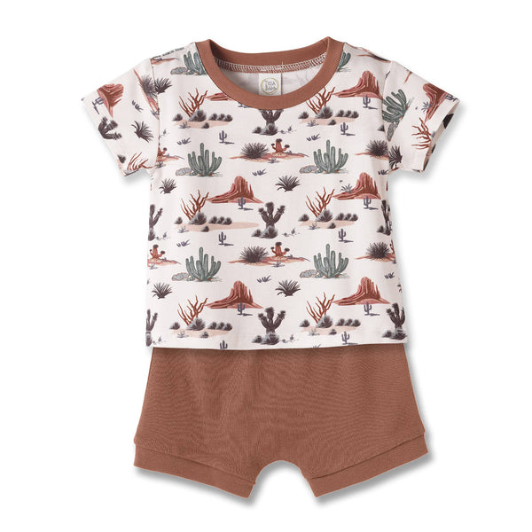 Boy's Toddler Tee & Shorts Set - Broken horn