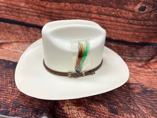 Cuernos Chuecos 500x Johnson F-9 Atejanada w/Brown Hat Band - Broken horn