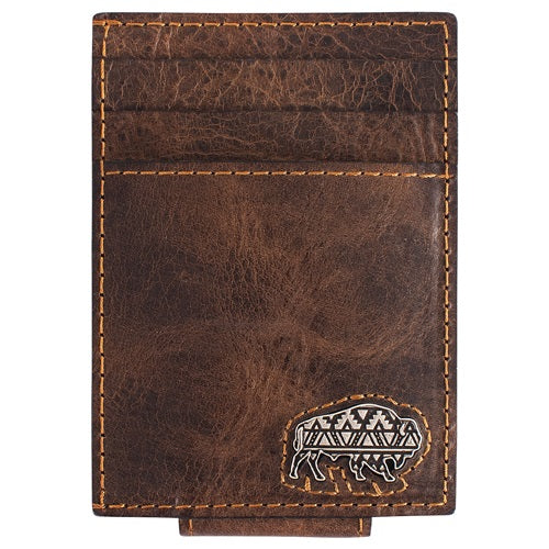 Red Dirt Hat Co Card Case w/Magnet Clip - Broken horn