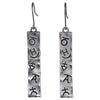 Justin Earrings Ranch Brands Stamped Linear Bar - Broken horn