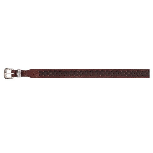Red Dirt Co. Genuine Leather Hat Band Brown Arrow Stitch - Broken horn