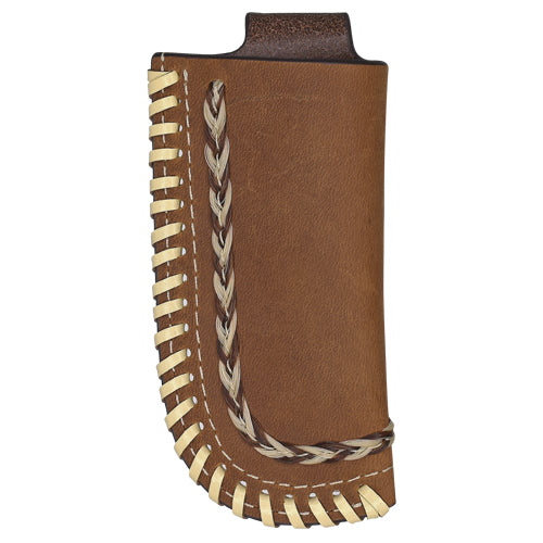 Justin Mens Knife Sheath Genuine Leather w/ Whip Stitch - Broken horn