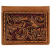 Justin Front Pocket Bifold Wallet Maroon Inlay - Broken horn