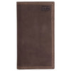 Justin Men's Rodeo Wallet Dark Brown Nubuck - Broken horn