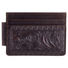 Justin Men's Slim Card Wallet Floral Emboss - Broken horn