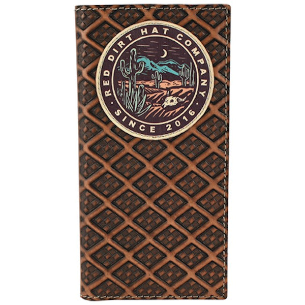 Red Dirt Hat Co. Rodeo Wallet Desert Scene Logo Patch - Broken horn