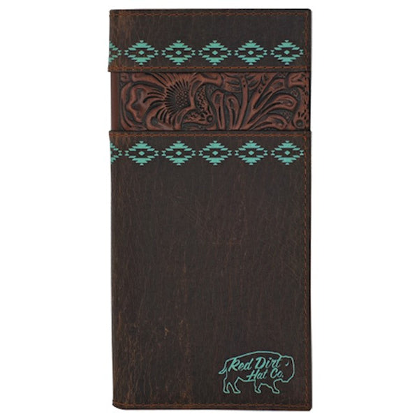 Red Dirt Hat Co Tooled Accent Wallet - Broken horn