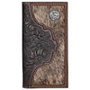 Justin Men Rodeo Wallet Hair on w/Tooled Yoke - Broken horn