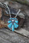 Silver Steerhead NL with Turquoise Stones - Broken horn