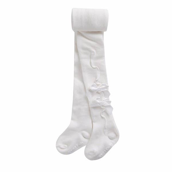 Girls Tights - Shirring Ribbon White - Broken horn