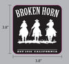 Broken horn Logo Sticker - 3 Cowboys - Broken horn