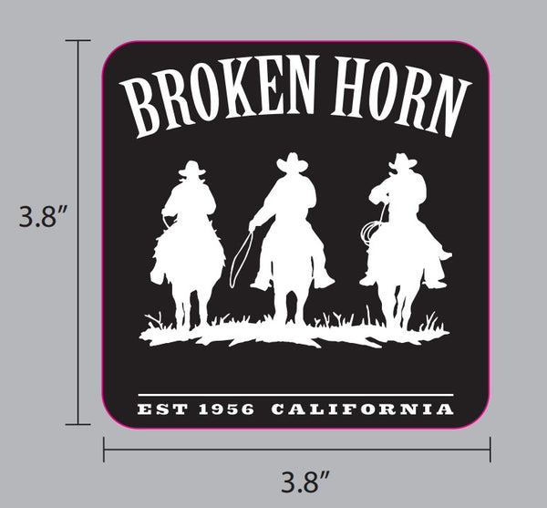 Broken horn Logo Sticker - 3 Cowboys - Broken horn