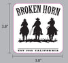 Broken horn Logo Sticker - 3 Cowboys - Broken horn